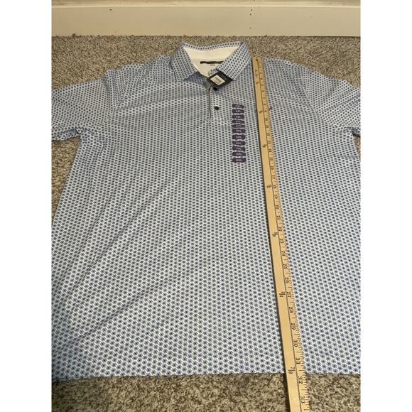 NWT Greg Norman Blue Floral Soft Touch Poly/Pima Cotton Polo Shirt XXL - Picture 7 of 7
